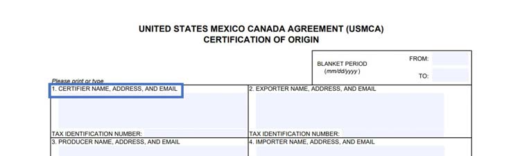 usmca certificate of origin download